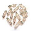 Brass Micro Pave Cubic Zirconia Links ZIRC-L077-002-G-NF-1
