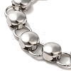 Non-Tarnish 304 Stainless Steel Flat Round Link Chain Bracelet BJEW-Q776-02C-01-2