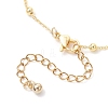 Brass & Glass Beaded Flower Link Chains Anklets AJEW-AN00730-6