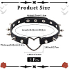 2Pcs Adjustable Gothic PU Leather Alloy Heart Spike Rivet Heart Choker Necklaces for Women NJEW-CL0001-17A-2
