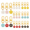 24Pcs 6 Colors Alloy Enamel Pendant Decorations HJEW-GO00008-1