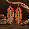 Bohemian Style Handmade Glass Bead Dangle Earrings for Daily Wear PS8303-1