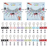 Acrylic Beaded Word RS/WS Pendant Locking Stitch Markers with Alloy Bowknot HJEW-PH01886-1