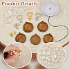 DIY Blank Dome Wood Flat Round Pendant Keychain Kits DIY-GA0007-43-4