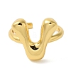 Initials Brass Open Cuff Ring for Women RJEW-N046-02V-G-2