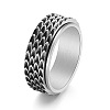 Grooved Feather Titanium Steel Rotating Finger Ring PW-WG72207-06-1