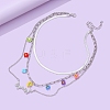 Alloy 3 Layer Necklaces PW-WG54D25-01-5