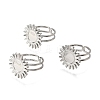 Tarnish Resistant Stainless Steel Cuff Ring Findings X-PW-WG67428-05-5