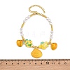 Ocean Brass Enamel Starfish Shell Shape Charm Bracelets for Women KK-CBA68DA-16G-03-5
