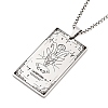 Non-Tarnish 201 Stainless Steel Rectangle with Constellation Pendant Necklaces NJEW-M223-02D-1