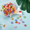 Beadthoven 100Pcs 2 Style Frosted Acrylic Beads FACR-BT0001-01-4