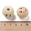 Printed Schima Wood European Beads WOOD-G023-14D-3