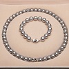 Shell Pearl Round Beaded Necklaces & Bracelets Sets for Women WG18377-48-1