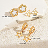 3 Pairs Stainless Steel Flower & Hollow Star Earring Sets BQ9820-5
