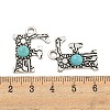Synthetic Turquoise & Alloy Pendants PALLOY-H146-01AS-F-3