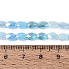 Electroplate Imitation Jade & Opaque & Transparent Glass Beads Strands EGLA-Q135-4x6MM-01A-5