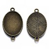 Tibetan Style Oval Alloy Cabochon Connector Settings LS-TIBE-Q038-002B-AB-NR-1