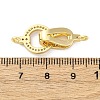Brass Clear Cubic Zirconia Fold Over Clasps KK-Z078-39G-3