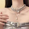 Spider Alloy & Plastic Imitation Pearl Pendant Multi Layered Necklaces for Women FS-WG1DFD4-01-3