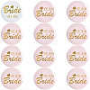12Pcs Tinplate & Plastic Bride Badges for Wedding Party Bridal Shower Decoration AJEW-SC0032-08A-1