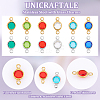 Unicraftale 72Pcs 12 Colors 304 Stainless Steel with Glass Connector Charms STAS-UN0048-58-5