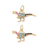 Rack Plating Brass Micro Pave Colorful Cubic Zirconia Pendants ZIRC-C040-48B-G-2