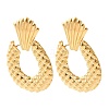 304 Stainless Steel Oval Dangle Stud Earrings EJEW-K268-40G-4