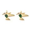 Brass Micro Pave Cubic Zirconia Pendants KK-G533-06G-01-1