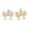 Rack Plating Brass Pave Cubic Zirconia Pendants KK-C051-47G-1