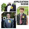 CRASPIRE 2Pcs Artificial Silk Sunflower Boutonniere Brooch JEWB-CP0001-01-7