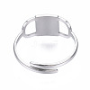 Non-Tarnish 304 Stainless Steel Rectangle Open Cuff Ring RJEW-T023-86P-2