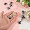 8Pcs Brass Rhinestone Cufflinks BUTT-GL0001-07B-3