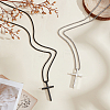 8Pcs 2 Colors Alloy Cross Pendant 667 Stainless Steel Box Chain Necklaces NJEW-GO0001-23-4