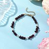 Natural Garnet Chip Beaded Bracelets for Women BJEW-JB11742-05-1