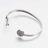 Tarnish Resistant 304 Stainless Steel Cuff Bangles BJEW-N0028-02P-2