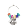 Fish Alloy Wine Glass Charms AJEW-JO00225-4