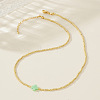 Real 18K Gold Plated 2mm Round Brass Beaded Necklaces HJ8238-5-1