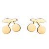 Cute Mini Cherry Apple Earrings Stainless Steel Fruit Jewelry Sweet Accessories ST3603585-1