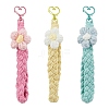 3Pcs 3 Colors Handmade Cotton Knitting Flower and Cotton String Threads Pendant Decorations HJEW-JM02910-1