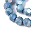 Ombre Effect Dyed Electroplate Opaque Glass Beads Strands EGLA-Q130-01A-07-4