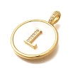 Rack Plating Brass Micro Pave Clear Cubic Zirconia Pendants with Shell KK-M309-42G-L-3