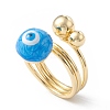 Enamel Round with Evil Eye Finger Rings RJEW-A014-01G-04-1