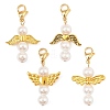 Angel Shell Pearl & Alloy Pendant Decoration HJEW-JM02402-1