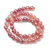 Electroplated Natural Agate Beads Strands G-B191-A07-8mm-15-4