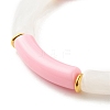 Acrylic Tube Beaded Stretch Bracelets BJEW-JB07778-03-4