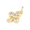 Brass Micro Pave Clear Cubic Zirconia Pendants KK-H273-38G-02-2