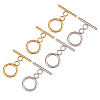 20Sets 2 Colors Ion Plating(IP) 304 Stainless Steel Ring Toggle Clasps STAS-CJ0001-204-1