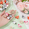 54Pcs 9 Colors Wood Animal European Style Beeds WOOD-OC0003-75-3