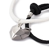 2Pcs 2 Color Magnet Alloy Matching Heart Charm Bracelets Set BJEW-E011-03BP-02-4