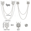 2Pcs 2 Style Men's Dragon Suit Collar Brooches JEWB-GF0001-22P-2